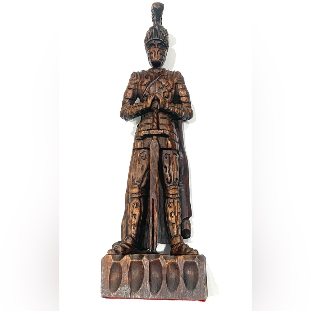 Vintage Hand Carved Warrior Sculpture Berry Tree